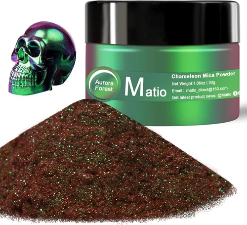 Miniatura 12 de Matio Polvo de Mica Camaleón, 10 * 5g Polvo Cromado, Pigmento de Efecto Nacarado con Cambio de Color, Juego de Polvo de Mica para Resina Epoxi