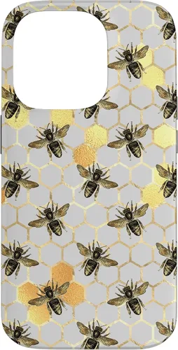 Miniatura 17 de iPhone 12 Pro Max Bumble Bee - Honeycomb Apicultor amarillo Abeja patrón caso
