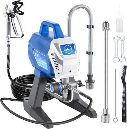 Pulverizador de Pintura Sin Aire Gyfent X9, Pulverizador de Pintura de 0.39 GPM para Interiores del Hogar 650W 3000psi Pulverizador Sin Aire con