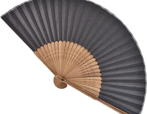 Miniatura 5 de Ventilador de mano de papel plegable de bambú, regalo de boda, fiesta, hogar, oficina, bricolaje, decoración, gris