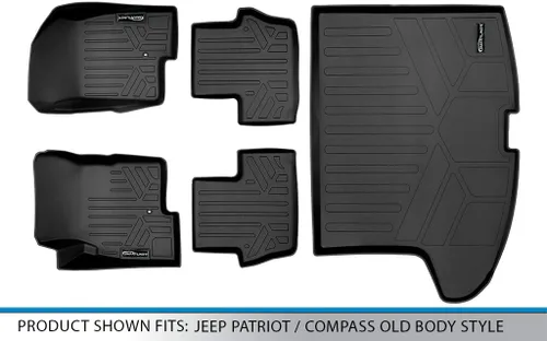 Miniatura 6 de MAXLINER - Juego de alfombrillas para dos filas y forro de maletero para Jeep Compass 2007-2017