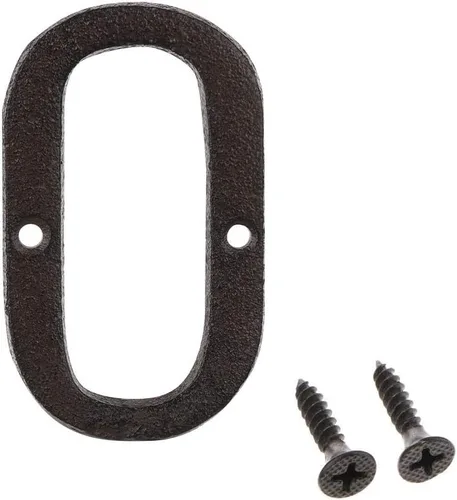Miniatura 17 de Número de dirección de 3 pulgadas, números de casa para exterior, decoración de buzón de puerta de jardín de metal de hierro fundido con tornillos, 0