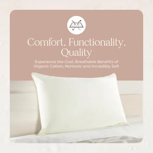 Miniatura 7 de Protector de almohada de algodón orgánico, 100% impermeable, tamaño estándar, certificado GOTS y comercio justo, 140 GSM, más grueso