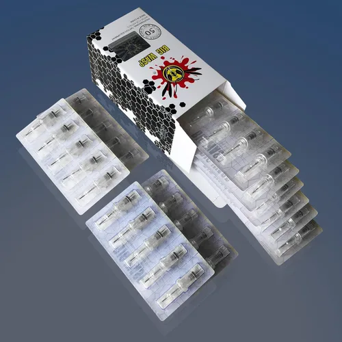 Miniatura 7 de BIGWASP 50pcs Surtido Cartucho Desechable Agujas Tatuaje Redondo Liner Mixto 3RL 5RL 7RL 9RL 11RL (50pcs #10 Bugpin RL)