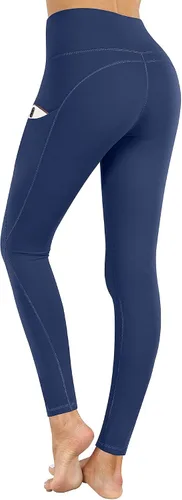 Miniatura 16 de PHISOCKAT Pantalones de yoga de cintura alta para mujer con bolsillos, leggings para mujer con control de abdomen, leggings de entrenamiento