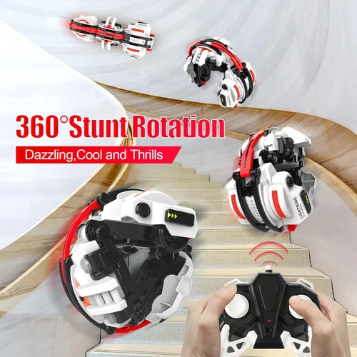 Miniatura 2 de BAZADER Coche RC con luces LED – Juguete de rollo de 360° con control remoto, cumpleaños para niños de 7, 8, 9, 10, 11 años, 2 baterías a partir