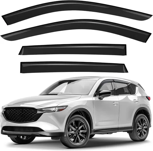 Miniatura 21 de Deflectores de ventana tintados ahumados con cinta adhesiva para ventana lateral, deflectores de lluvia compatibles con Toyota RAV4 2013-2018 - 4