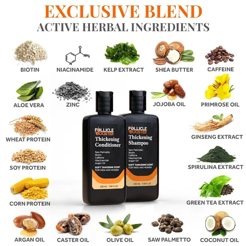 Miniatura 2 de Biotin - Juego de champú y acondicionador para el crecimiento del cabello para hombres y mujeres, tratamiento espesante para el adelgazamiento