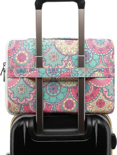 Miniatura 4 de Funda protectora de 360° para laptop con 2 bolsillos, asa y correa de equipaje para iPad de 12.9 pulgadas, MacBook Pro Air de 13 pulgadas y laptop