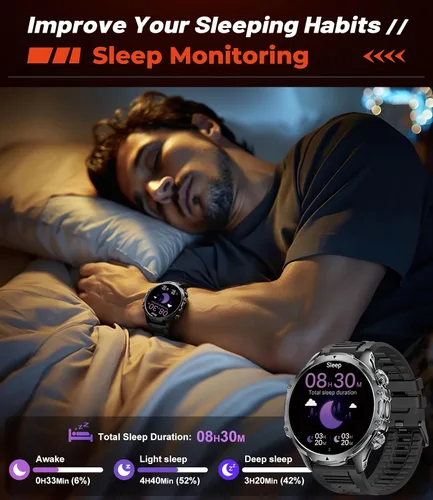 Miniatura 5 de LIGE Relojes inteligentes para hombre (respuesta/hacer llamadas) con linterna LED / batería de 800 mAh, reloj inteligente deportivo con pantalla HD