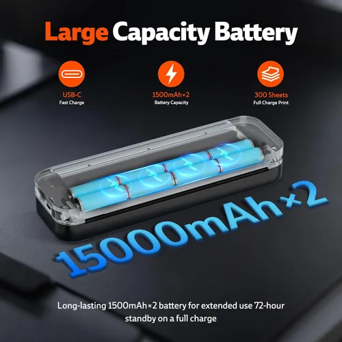 Miniatura 2 de Impresoras portátiles inalámbricas para viajes, mini impresora térmica Bluetooth sin tinta compatible con Android, iOS y laptop, compatible