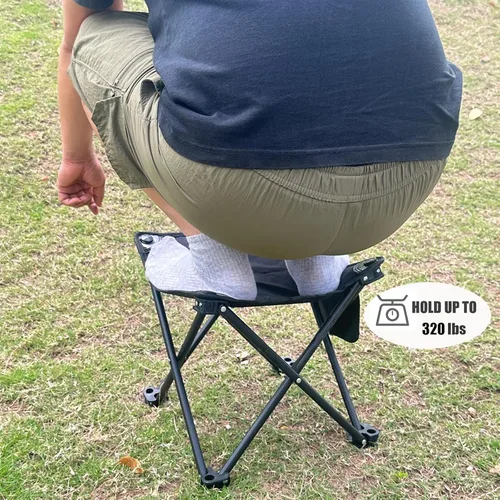 Miniatura 6 de Opliy Taburete de camping 2 unidades, taburete plegable portátil de 13 pulgadas para jardinería al aire libre y playa, senderismo y pesca, taburete