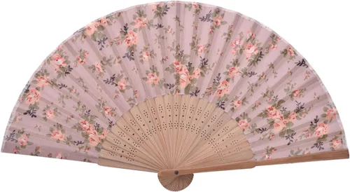 Gasa transparente de los ventiladores de la mano del ventilador de la mano plegable con la tela hermosa para el regalo de la boda