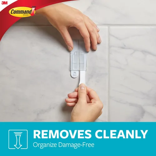 Miniatura 6 de Command Organizador de ducha negro mate con tiras resistentes al agua, organizador de baño, soporta hasta 6.5 libras