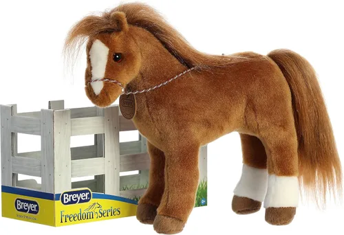 Miniatura 5 de Aurora® Exquisito Breyer® Caballo de peluche – Detalles realistas – Juego imaginativo – Marrón 13 pulgadas