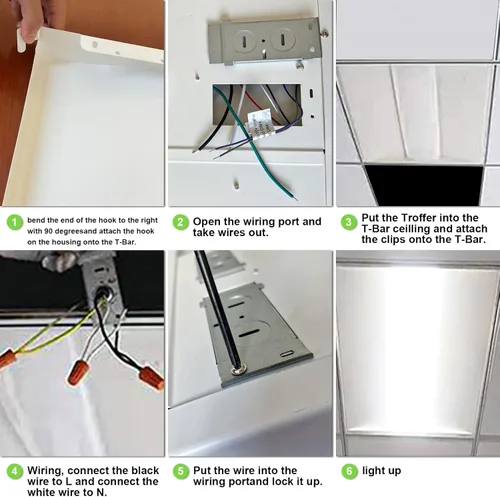 Miniatura 7 de Cortelco Luz LED Troffer de 2 x 4 - 25 W/30 W/35 W/40 W/50 W, hasta 7500 lúmenes, 4 CCT seleccionables 3000 K/3500 K/4000 K/5000 K, panel de techo