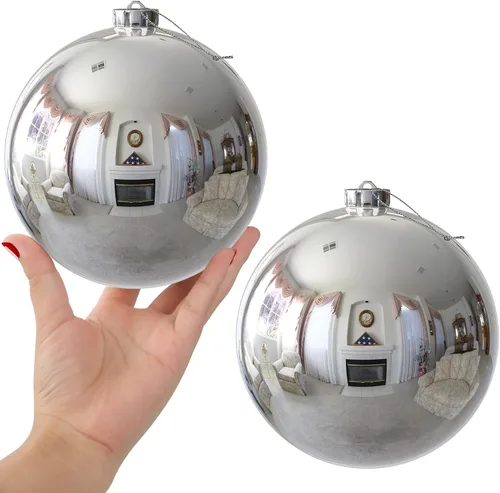 Miniatura 9 de Bolas de Navidad Grandes de 3.2" en Azul Bebé - Adornos para Árbol de Navidad, Bolas Colgantes Inastillables para Cumpleaños, Halloween, Boda