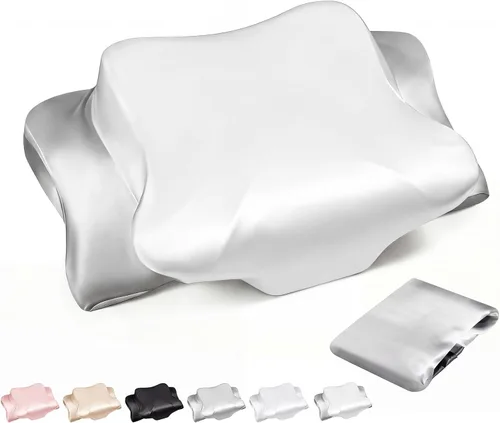 Miniatura 11 de Hahafelt Funda de Almohada Cervical para el Cuello (Solo Funda de Almohada) Funda de Almohada de Satén con Cremallera Funda de Almohada de Contorno