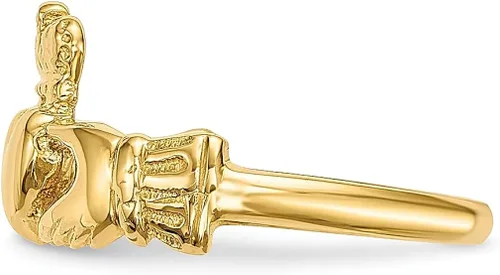Miniatura 3 de Anillo Claddagh de oro amarillo de 14 quilates, joyería fina celta para mujer, regalos para ella, Oro, amarillo, oro amarillo