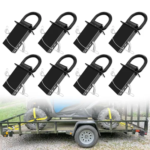 Miniatura 9 de Anillo en D de bolsa de estaca ajustable para remolque de alta resistencia de 5/8" con cordón antipérdida 4 agujeros ajustables 18,000 libras
