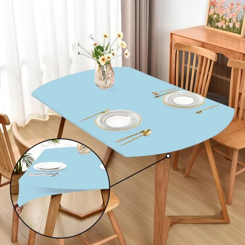 Miniatura 57 de Mantel ajustado blanco con elástico para mesas plegables de 48x48 pulgadas, manteles lavables y elásticos de elastano para mesas de cartas, manteles