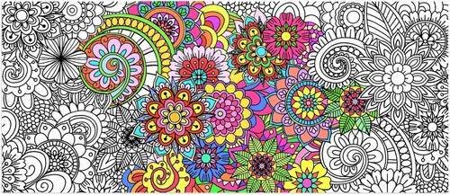 Póster gigante para colorear, mantel grande para colorear de pared para niños, cubierta de mesa de papel de flores para niños y niñas, manualidades,