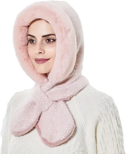 Miniatura 24 de Gorros de invierno para mujer, pasamontañas, bufanda, para clima frío, conjunto para mujer, gorro con capucha