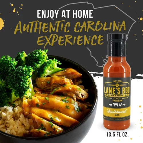 Miniatura 6 de Lane's Southbound Carolina Mustard BBQ Sauce, South Carolina BBQ Mustard Sauce, la mejor salsa BBQ perfecta para sándwiches y hamburguesas, 13.5