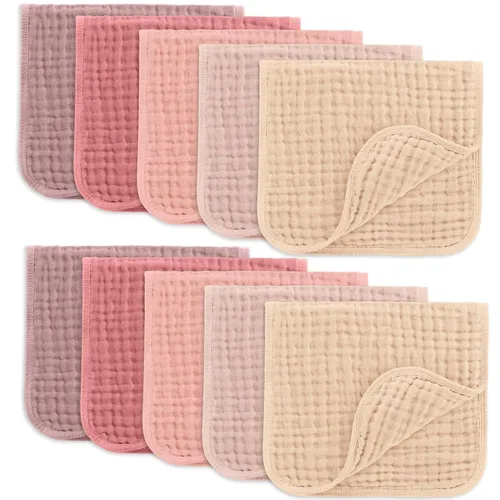 Miniatura 27 de Comfy Cubs - Paquete de 6 paños de muselina para eructos, 20 x 10 pulgadas, grandes, de 6 capas, 100 % algodón ultra absorbente para babeo