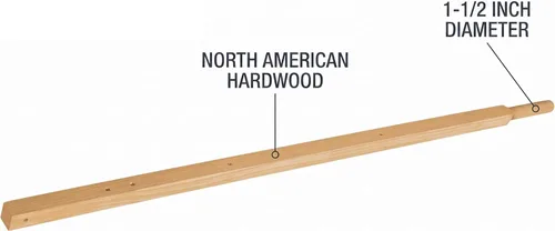 Miniatura 2 de Truper Mango de madera de repuesto de 1-1/2 pulgadas para carretillas de 4 y 5 pies cúbicos, madera dura norteamericana, preperforada para una fácil