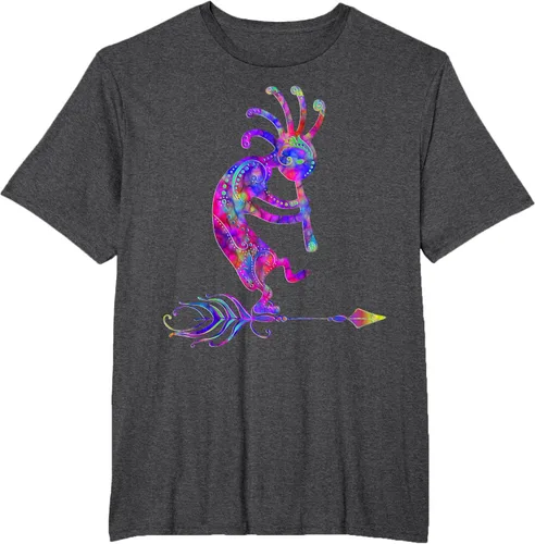 Miniatura 23 de Native American Kokopelli With Feather 2 - Camiseta Fan Fun, Negro, S