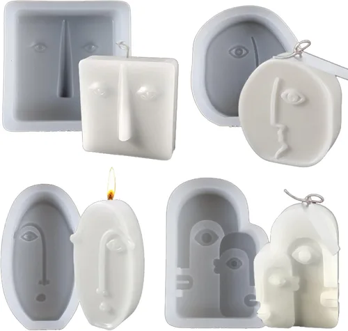 Miniatura 10 de 4 moldes de silicona para velas de cara humana 3D, escultura de pilar, moldes votivos para hacer velas, hecho a mano, jabón, yeso, resina
