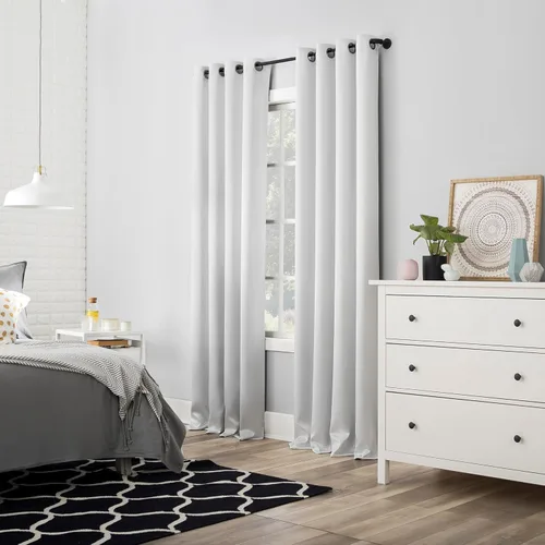 Miniatura 6 de Sun Zero Nordic - Juego de 2 paneles de cortinas con ojales de grado teatral extremo 100% opacas, 104" x 96" (2* 52" x 96"), cortinas opacas blanco