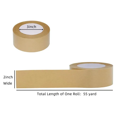 Miniatura 2 de TooCust Cinta de papel Kraft autoadhesiva,2 "X55YD,Cinta de papel marrón, Cinta de embalaje marrón biodegradable,Cinta de embalaje de papel