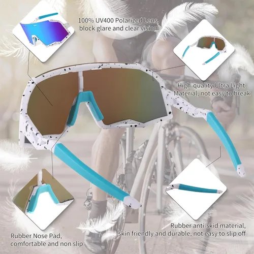 Miniatura 5 de FEISEDY Gafas de sol polarizadas de ciclismo para mujeres y hombres, gafas de sol deportivas al aire libre, béisbol, correr, ciclismo, pesca, B2994