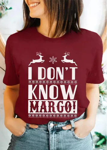 Miniatura 3 de I Don't Know Margo - Camiseta divertida de Navidad para mujer, camisetas de manga corta con gráficos lindos