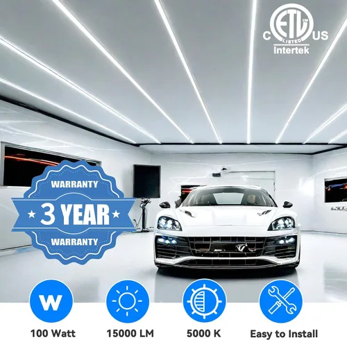 Miniatura 2 de SHOPLED Luz LED de tienda de 8 pies, 100 W, 15000 lúmenes, 5000 K, luz blanca, en forma de V, tubo LED T8, luces LED de tienda de 8 pies