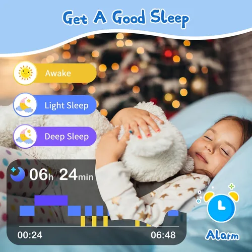 Miniatura 4 de Reloj inteligente para niños, IP68 resistente al agua, reloj de fitness para niños con esfera de reloj DIY de 1.4 pulgadas, monitor de frecuencia