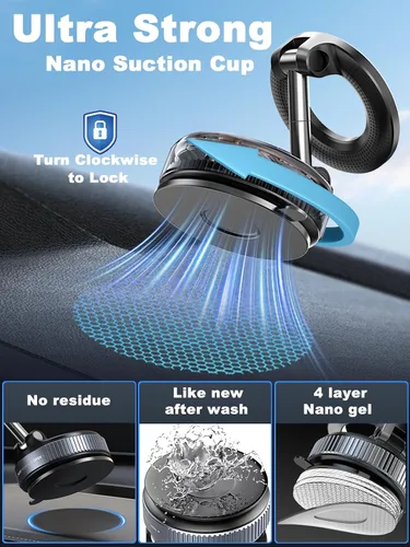 Miniatura 5 de snanlen Soporte magnético de teléfono de vacío de nano gel de 360° mejorado para Magsafe