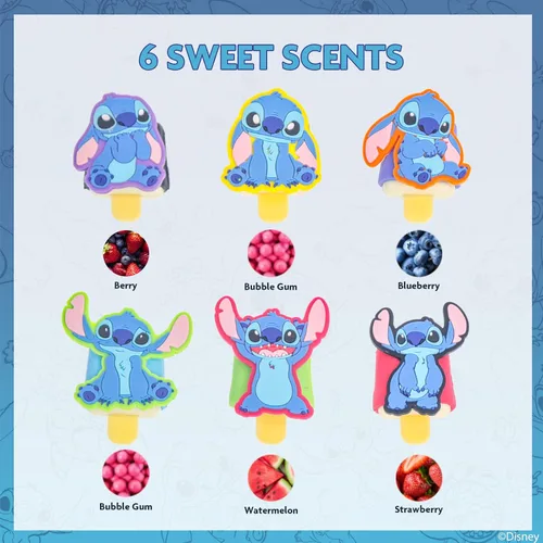 Miniatura 3 de Disney Stitch - Juego de 6 brillos de labios Flip-Top Ice Pop, brillo de labios a base de plantas con forma de puntada coleccionable, kit