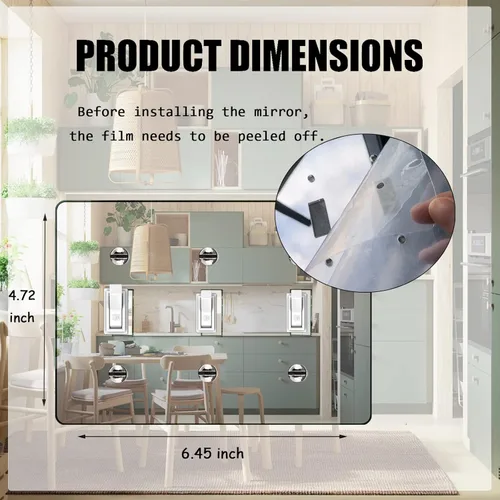 Miniatura 3 de 1 Pieza Placa de Interruptor de Luz con Espejo, Cubierta de Salida de Pared Decorativa de Acrílico, Placas de Interruptor de Espejo, Placas de Pared