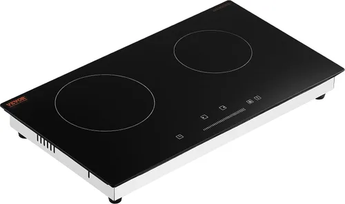 Miniatura 9 de VEVOR Estufa eléctrica radiante, 24 pulgadas, 2 quemadores, estufa eléctrica integrada, placa de cerámica de 1800 W con panel de vidrio, control