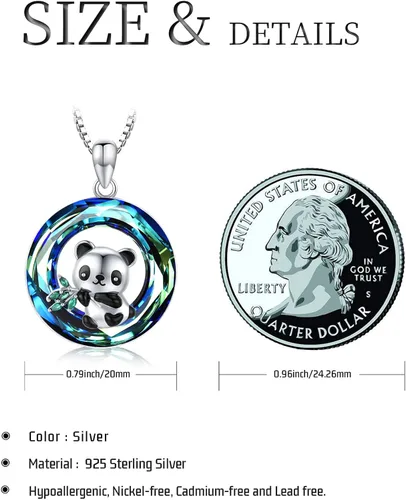 Miniatura 7 de CHENGHONG Collar de cristal de animal para mujer plata de ley 925 pingüinopanda colgante de animales joyería de regalo para niñas amantes
