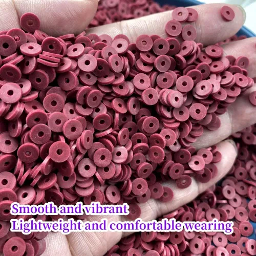 Miniatura 4 de 2000 cuentas de vinilo Heishi planas, redondas, de arcilla polimérica, espaciadoras para hacer pulseras, collares, aretes, accesorios, bricolaje