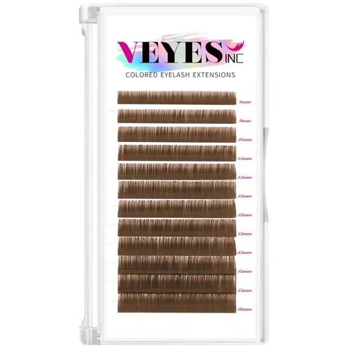 Miniatura 9 de VEYES INC Extensiones de pestañas de colores 03 05 07 15 C/D rizo 0.315-0.630 pulgadas de longitud mixta, pestañas individuales de seda de primera