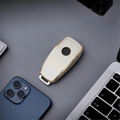 Miniatura 7 de ELOHEI Funda para llavero de Mercedes Benz, funda suave de alta calidad de protección completa de 360 grados, accesorios para Mercedes Benz E, S, C