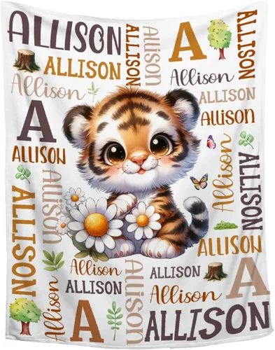Miniatura 14 de Manta de conejo personalizada para niños y niñas, manta de bebé ultra suave, regalo personalizado, decoración de manta con nombre, 30 x 40 pulgadas