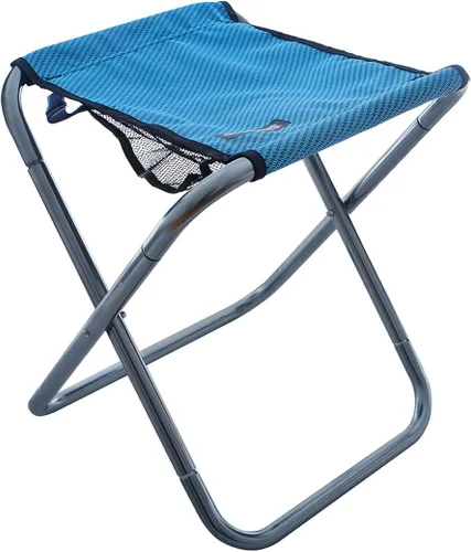 Taburete plegable de aleación de aluminio, portátil, ligera, silla de campamento para dibujo al aire libre, picnic, pesca, caza, senderismo, Azul