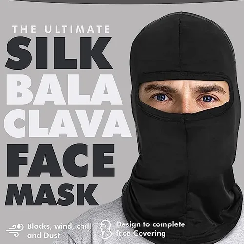 Miniatura 4 de Pasamontañas de seda para hombre, transpirable, para usar debajo del casco, resistente al viento, pasamontañas para motocicleta