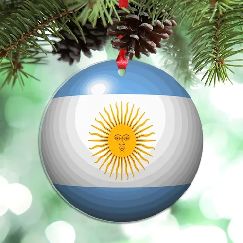 Miniatura 16 de Bandera de Cabo Verde, decoración para árbol de Navidad, bola 3D, recuerdo de la ciudad del país, adornos de Navidad personalizados, decoración
